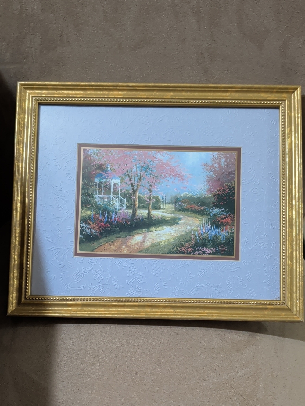 Matted And Framed Morning Dogwood Accent Print By Thomas Kinkade